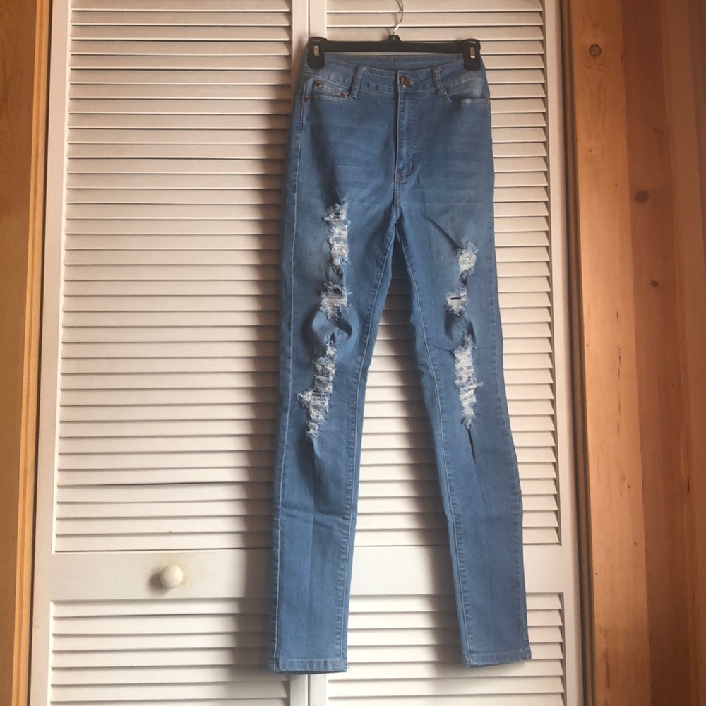 Distressed jeans